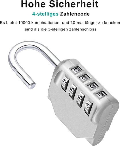 4-stelliges Vorhängeschloss Zahlenschloss für Fitnessstudio