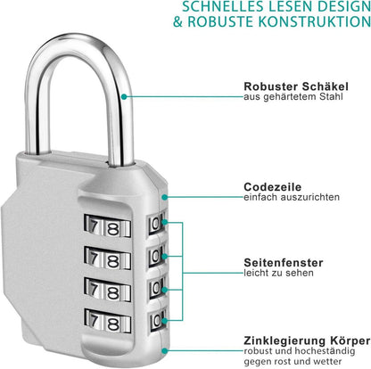 Zahlenschloss für Fitnessstudio Spind & Werkzeugkisten