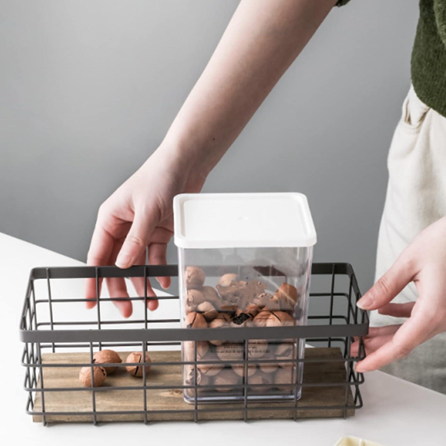 Kleiner Drahtkorb Metall Rechteckig Mini Aufbewahrung Bad Küche Büro 10x10x25 cm