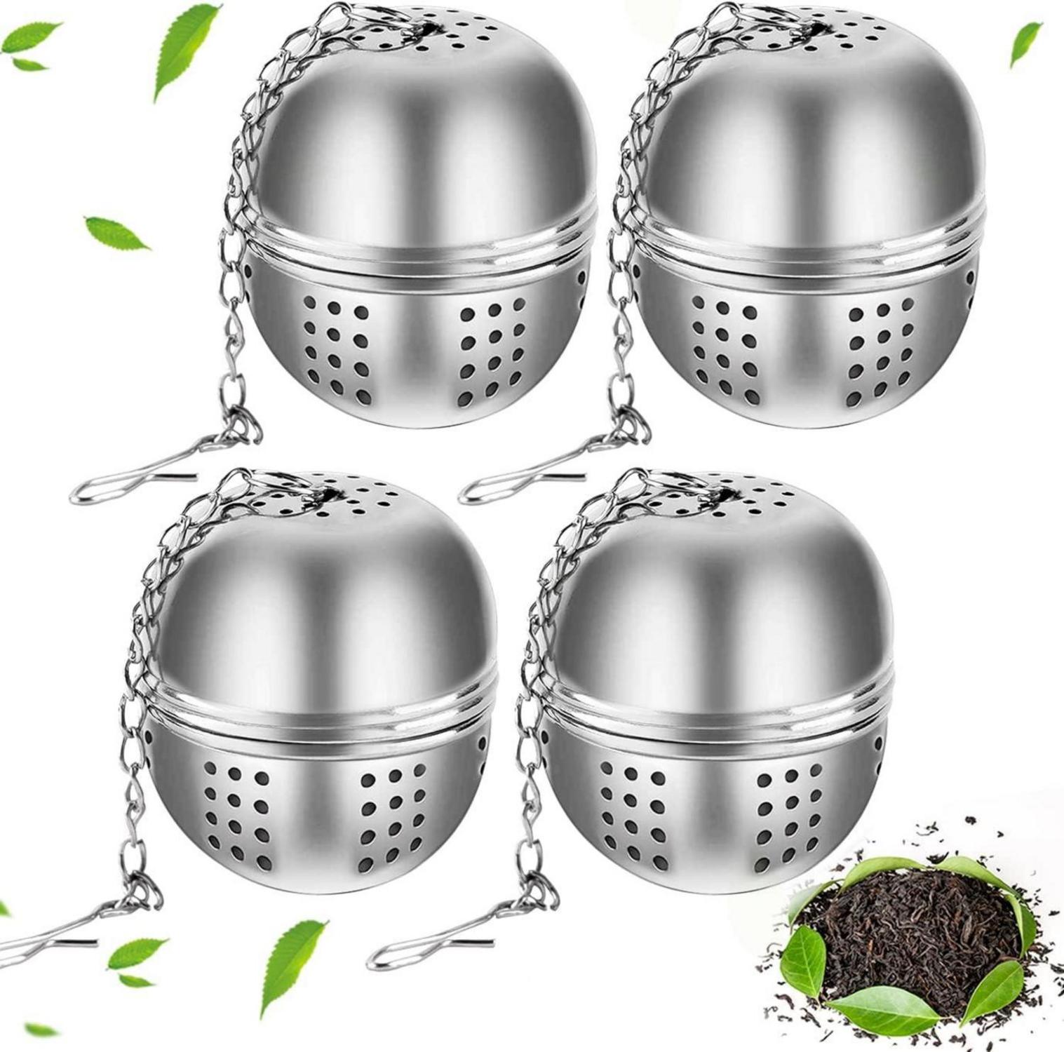 Teesieb Teekugel Teefilter Gewürzsieb Edelstahl von QUACOWW 4er Set