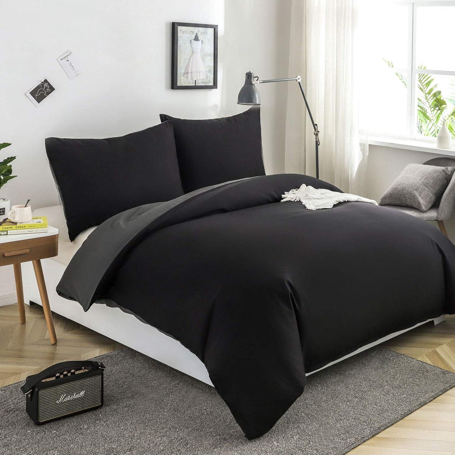 Bettwäsche Microfaser gebürstet Reißverschluss 200x200cm + 80x80cm