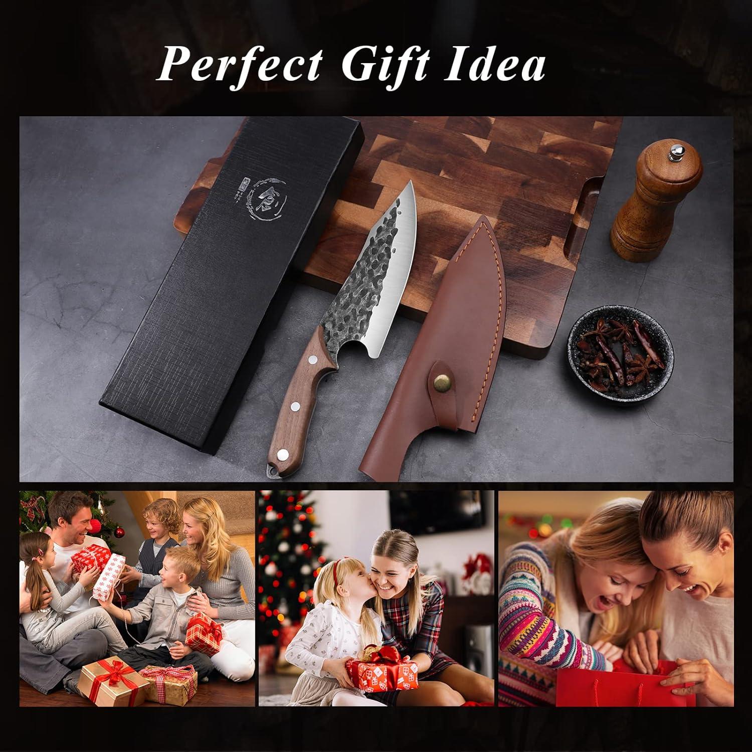 DRAGON RIOT Japanisches Kochmesser Profi Messer mit Scheide für BBQ