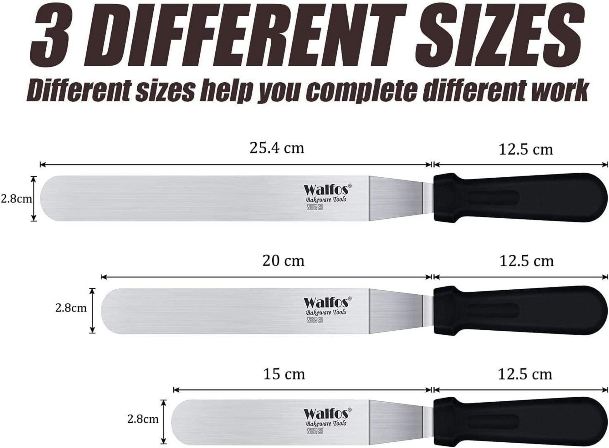 Abgewinkelter Zuckergussspatel Edelstahl Tortenspatel Set Backen 15cm