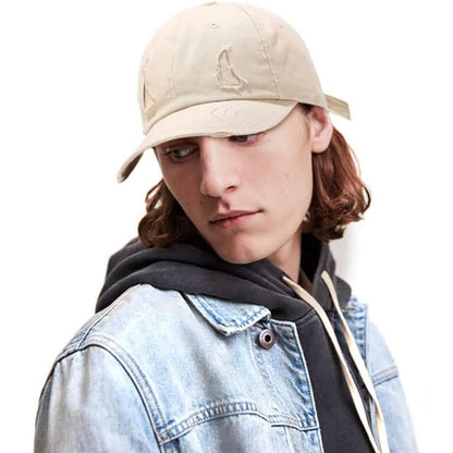 Vintage Baseball Cap Verstellbare Washed Cap Beige
