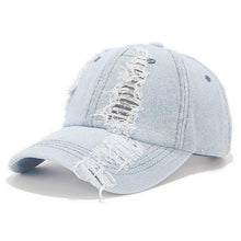Vintage Baseball Cap Verstellbare Washed Denim Kappe Damen Herren