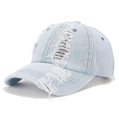 Vintage Baseball Cap Verstellbare Washed Denim Kappe Damen Herren