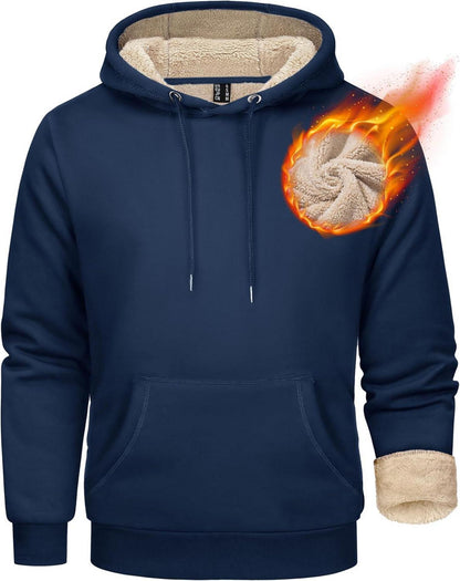 Herren Fleece Hoodie Kapuzenpullover Winterjacke Thermo Sweatshirt