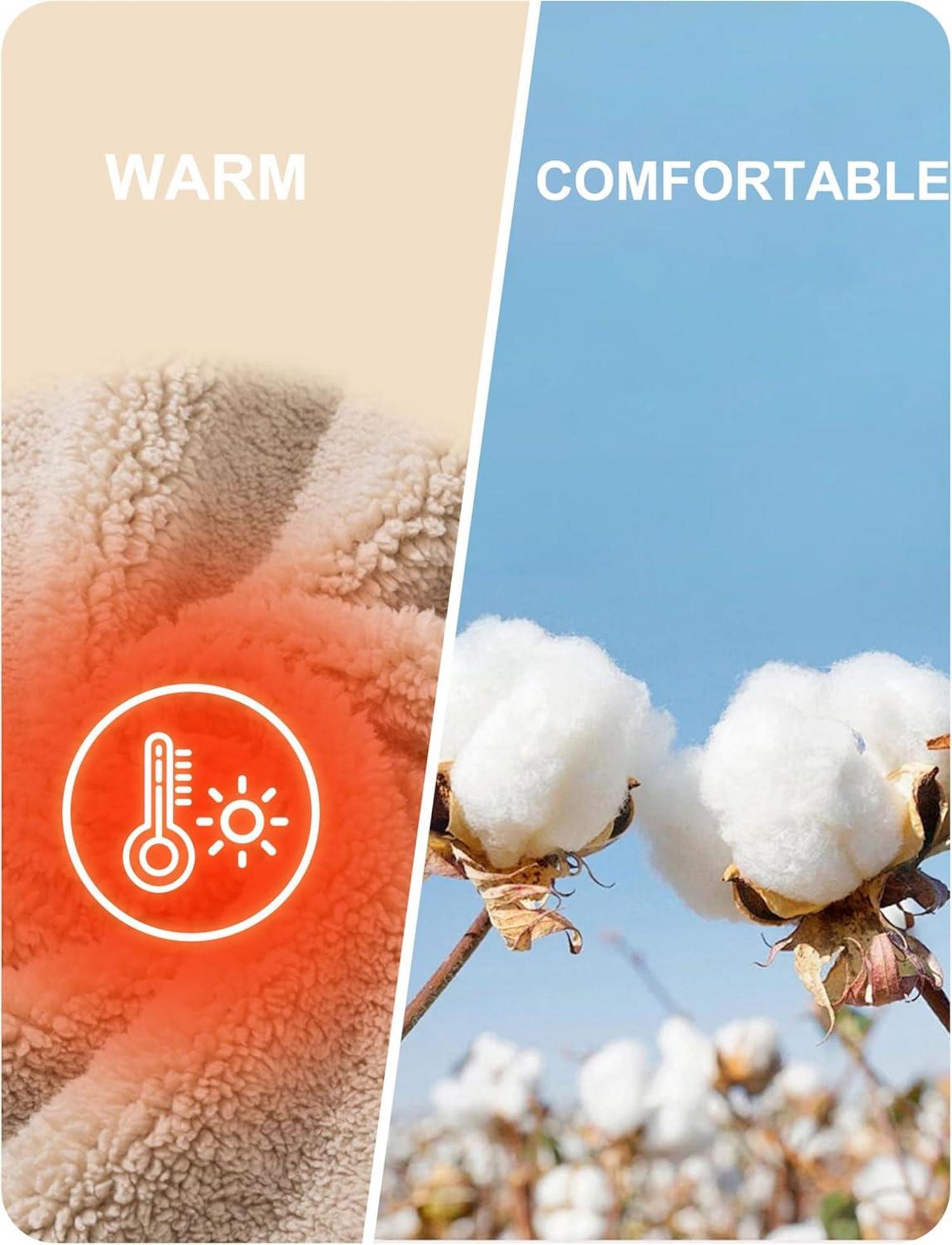 Herren Fleece Kapuzenpullover Winterjacke Thermo Sweatshirt Blau