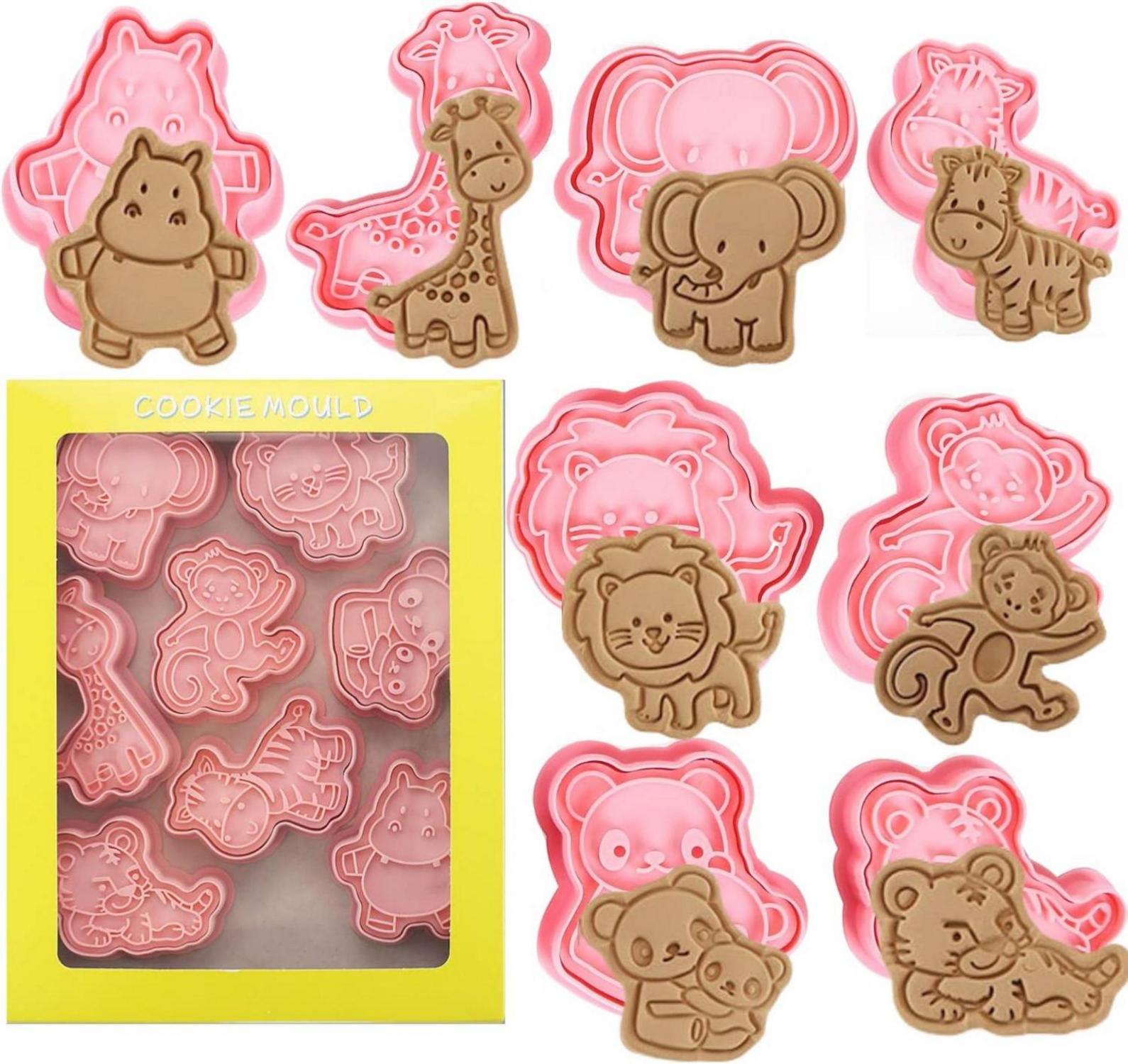 Ausstecher Set 8-teilig Kunststoff Tiere Keksformen Cartoon Fun