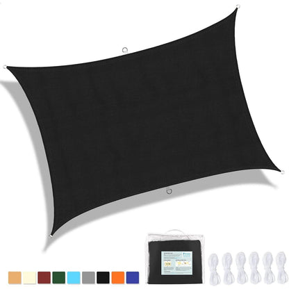 Großes Sonnensegel Wasserdicht 4x5m Viereckig Grau UV Schutz