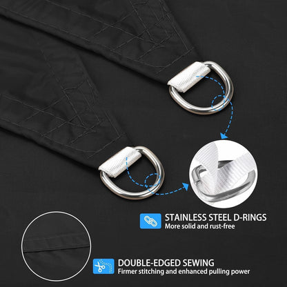 Großes Sonnensegel Wasserdicht 4x5m Viereckig Grau UV Schutz