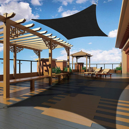 Großes Sonnensegel Wasserdicht 4x5m Viereckig Grau UV Schutz