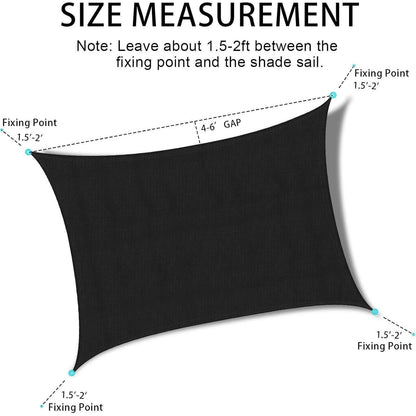 Großes Sonnensegel Wasserdicht 4x5m Viereckig Grau UV Schutz