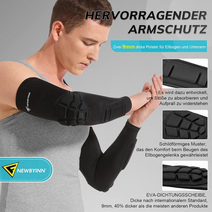 Gepolsterte Armschoner 2er-Pack | Ellenbogen- & Unterarmschutz für Sport