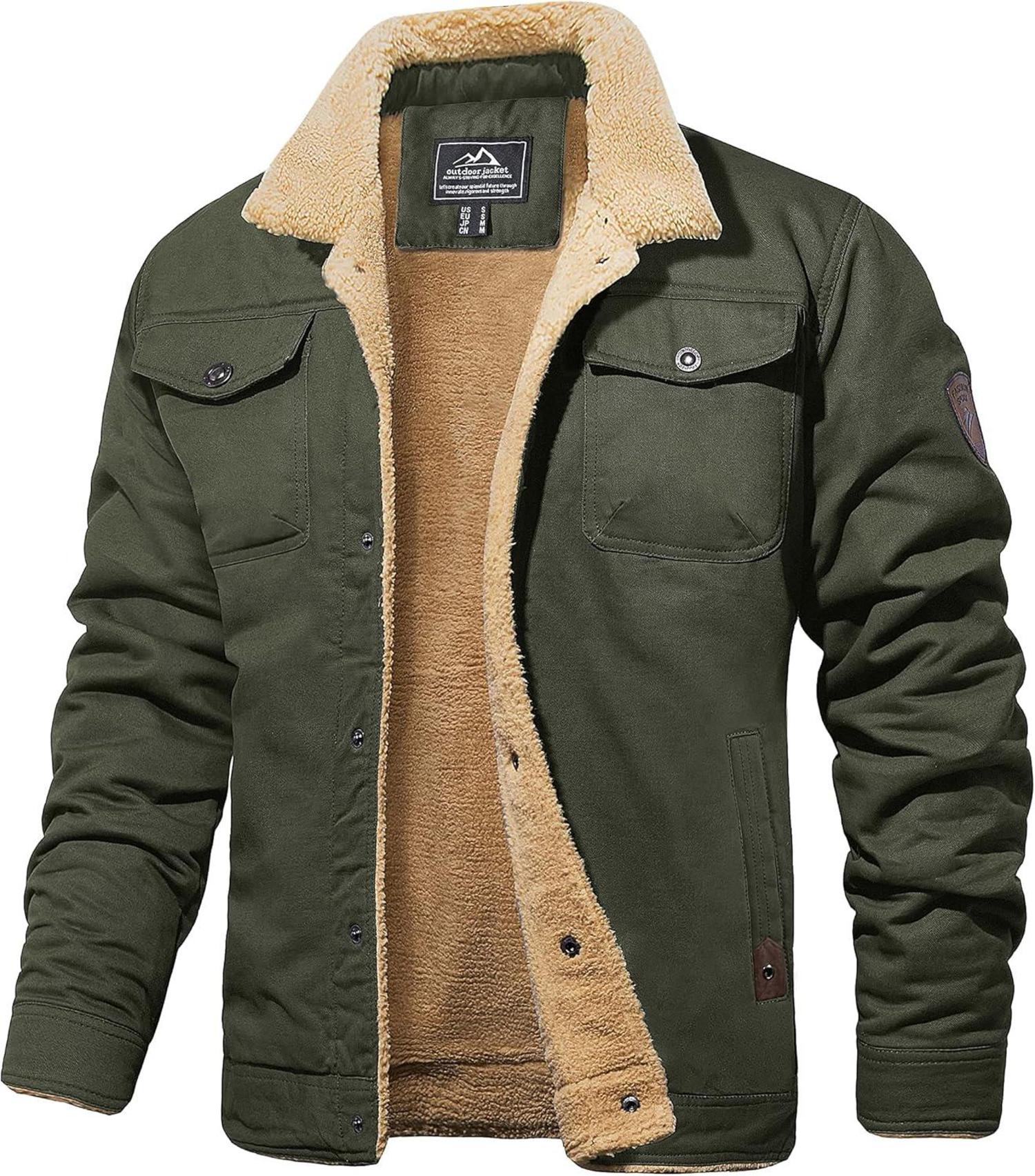 Militär Winterjacke Herren Fleece Winddicht Outdoor Cargo Warm