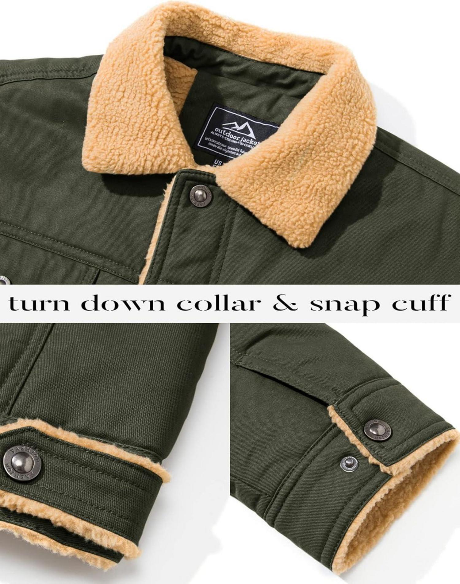 Herren Fleece Winterjacke Outdoor Cargo Fliegerjacke Militär Winddicht