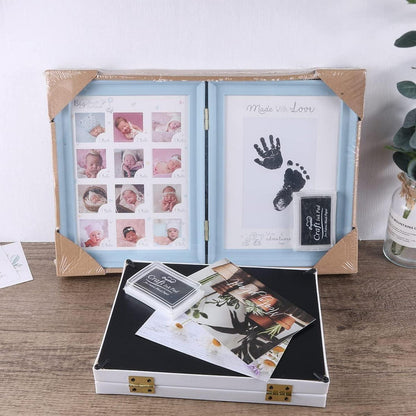 Handabdruck Fußabdruck Baby Fotoalbum Blau