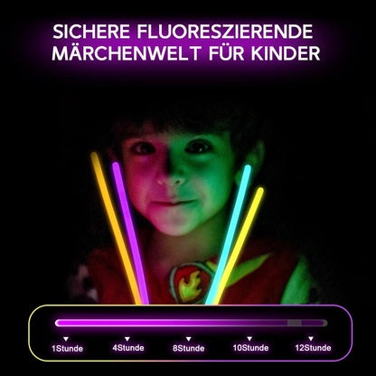 Neon Leuchtstäbe Party 100 Stück Set Glow Sticks Kinder Erwachsene
