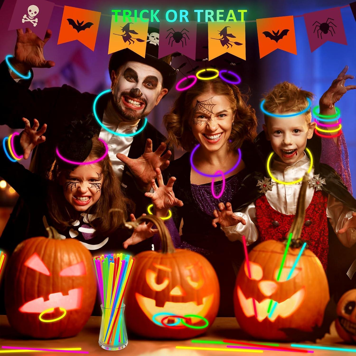Neon Leuchtstäbe Set Party Pack 100 Stück Leuchtstäbe für Kinder