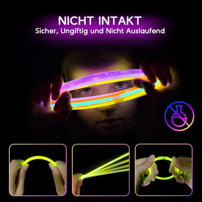 Neon Knicklichter Set 100 Leuchtstäbe Party Pack Leuchtspielzeug Kinder