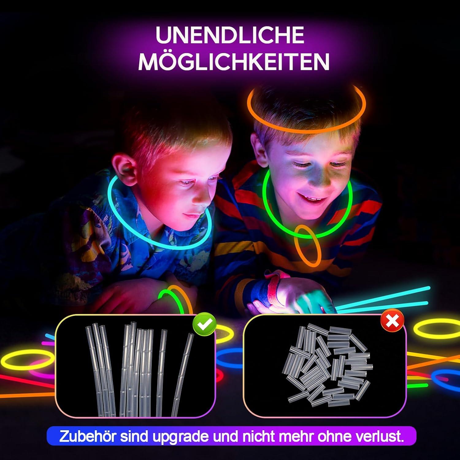 Superhelle Knicklichter 100er Set Neon Leuchtstäbe Party Supplies