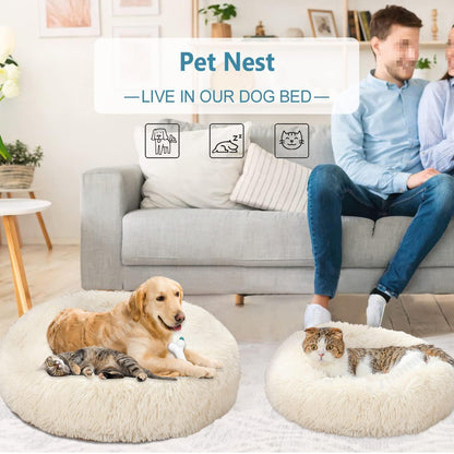 Rundes Hundebett Flauschig Donut – Bequemes Hundesofa 3XL