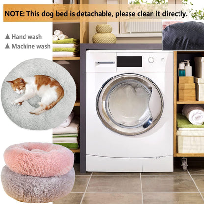Rundes Hundebett Flauschig Donut – Bequemes Hundesofa in 12 Farben