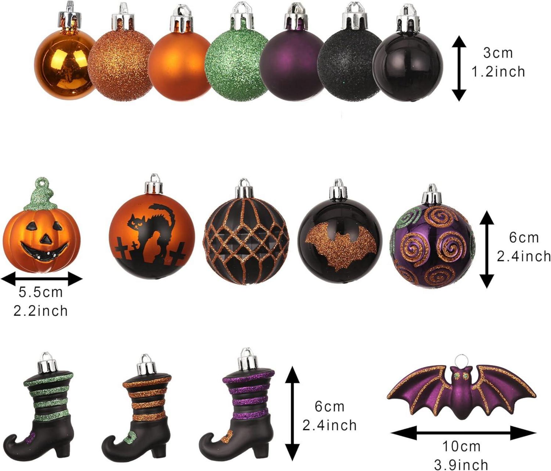 Halloween Kugeln Set 40 Stück freche Kürbis Dekoration bruchsicher