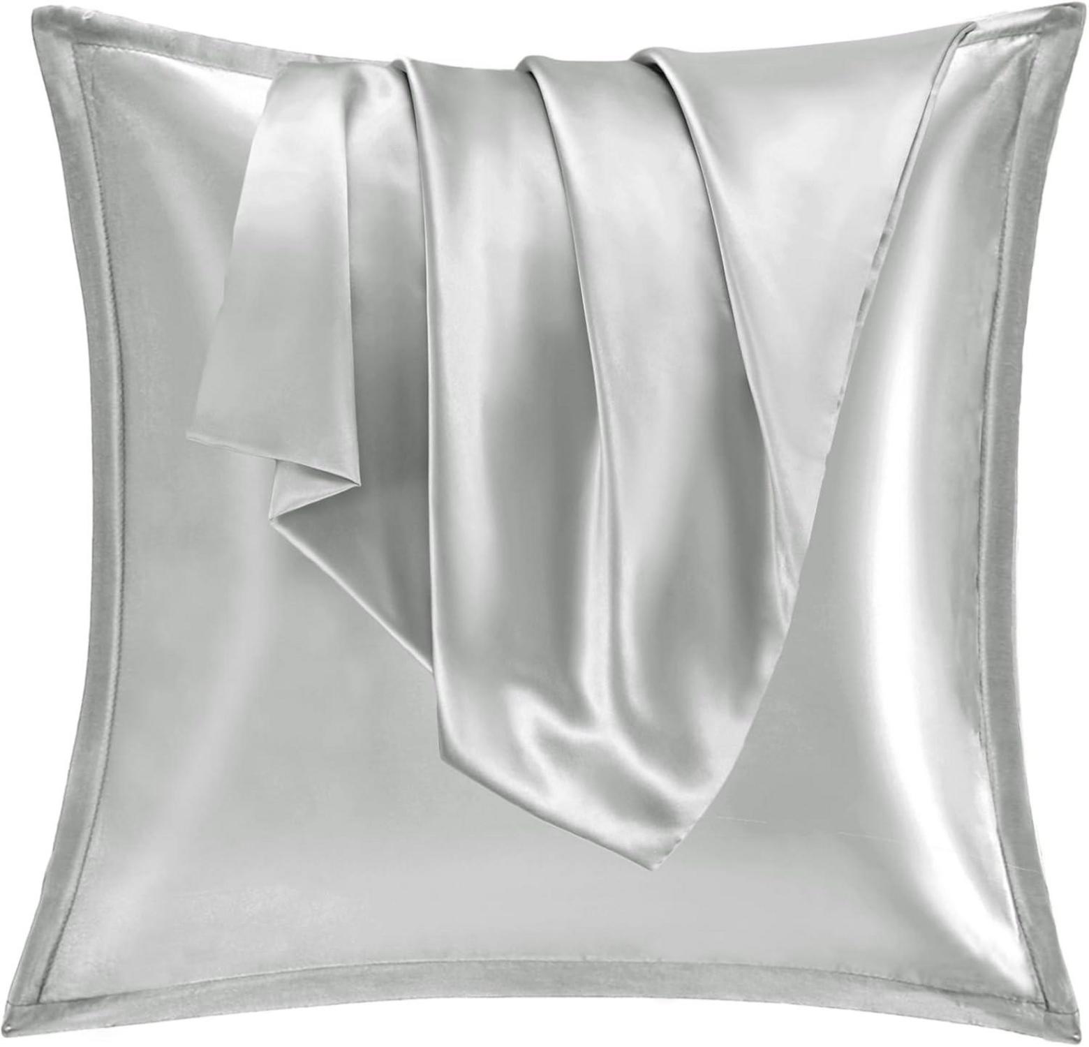 Satin Kissenbezug 80x80 2er Set Seidenkissenbezug Curly Haar Light
