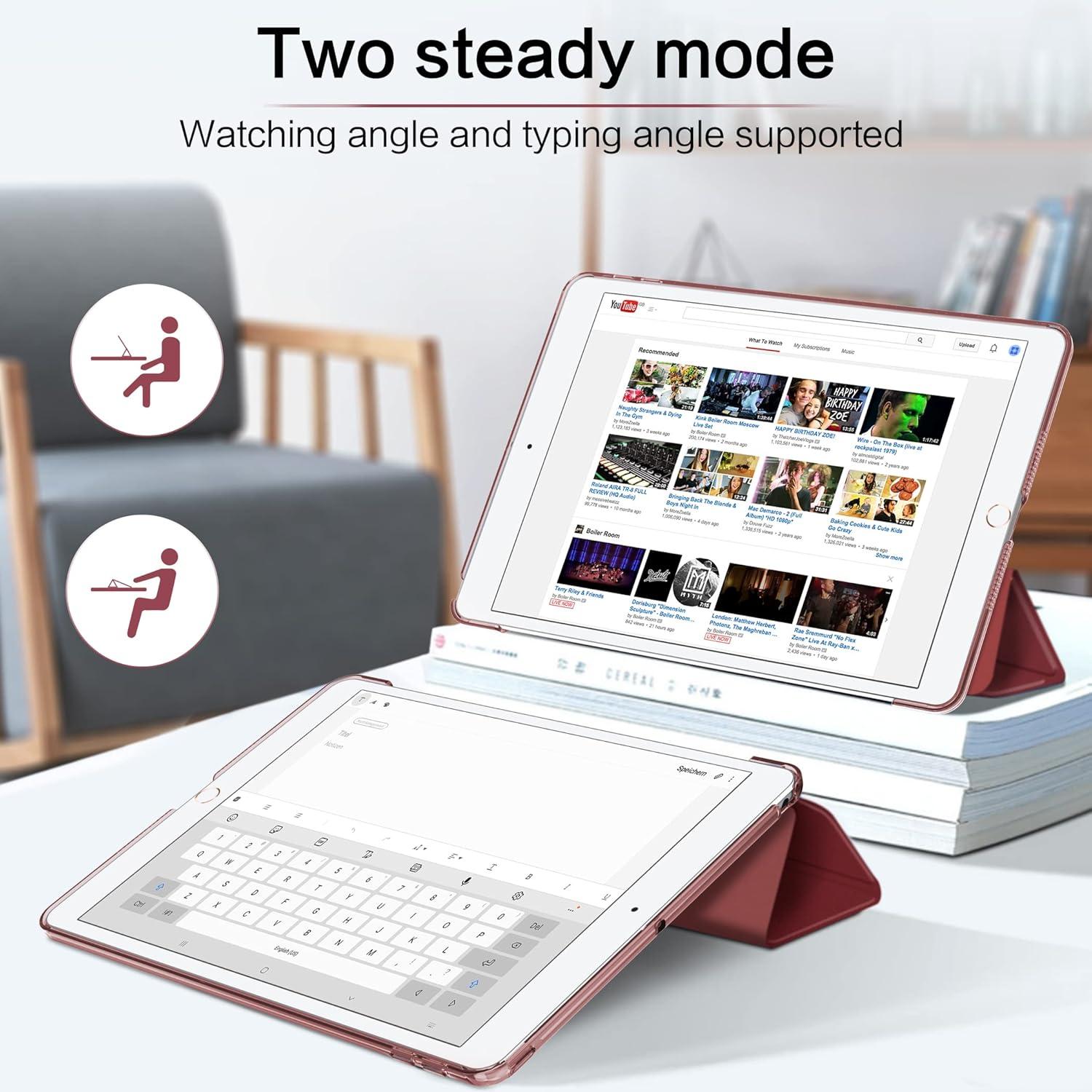Hülle für iPad 9.7 2018 2017 Ultra Dünn Transparent Burgundisch
