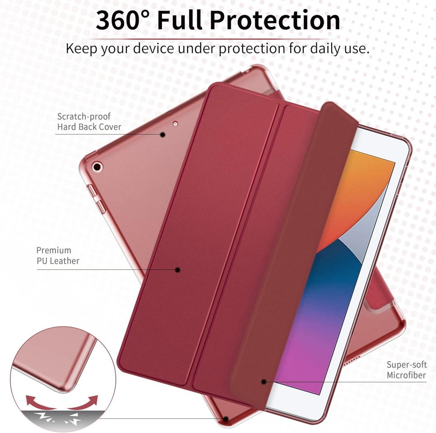 Hülle für iPad 9.7 2018 2017 Ultra Dünn Transparent Burgundisch