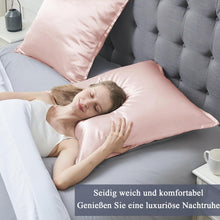 Satin Kissenbezug Rosa 80x80 2er Set Reißverschluss Weich