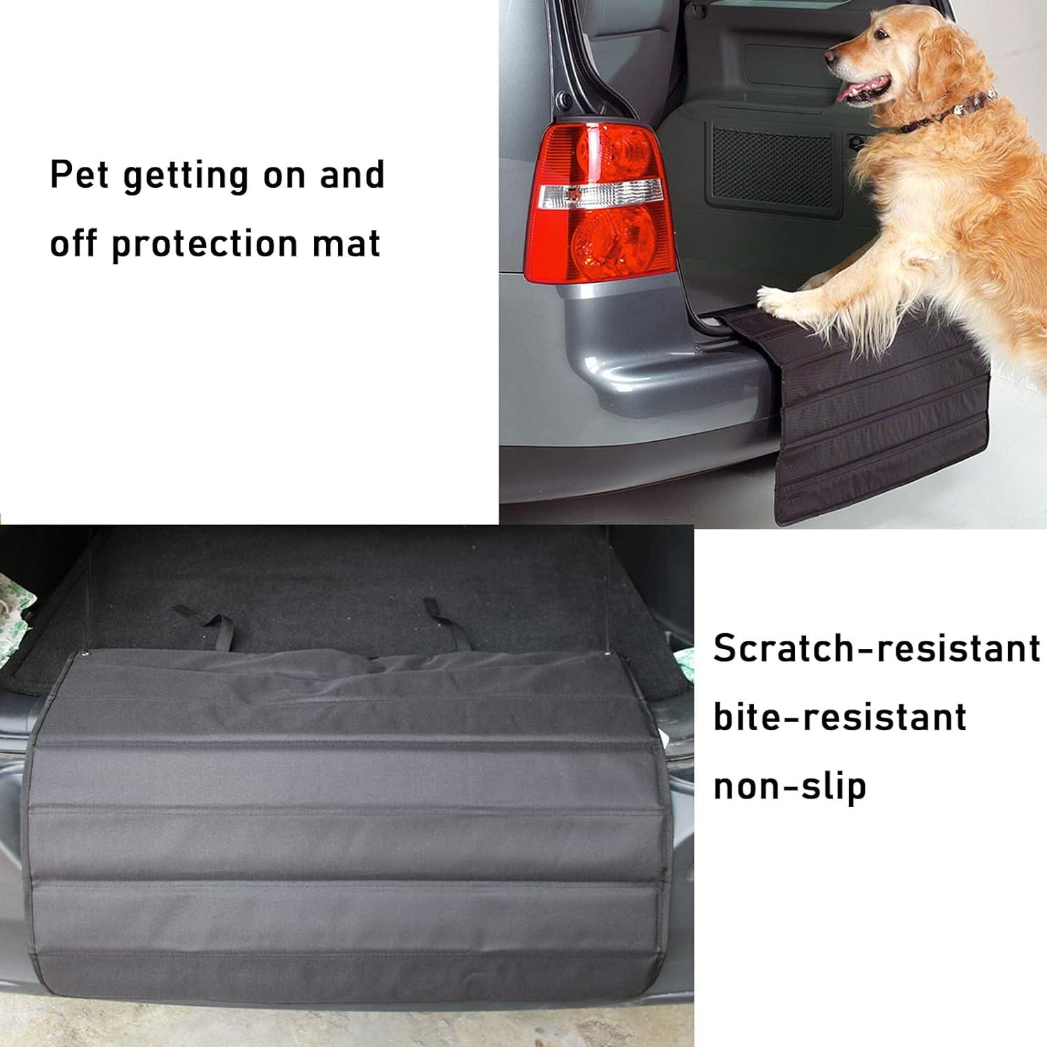 Schwarzer Auto Ladekantenschutz Hund Stoßstangenschutz 80x64 cm