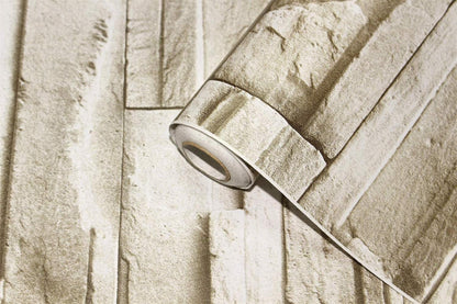 Selbstklebende Ziegel Tapete Vintage Backstein 45x300cm Beige