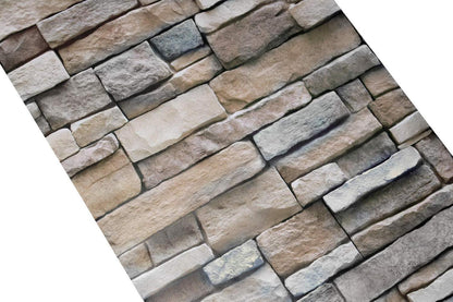 Selbstklebende Ziegel Tapete Vintage Backstein Stein 45x600cm Grau