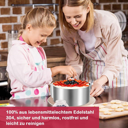 Verstellbarer Tortenring 8,5cm Edelstahl Backform Skala Ø16-30cm Kuchenring