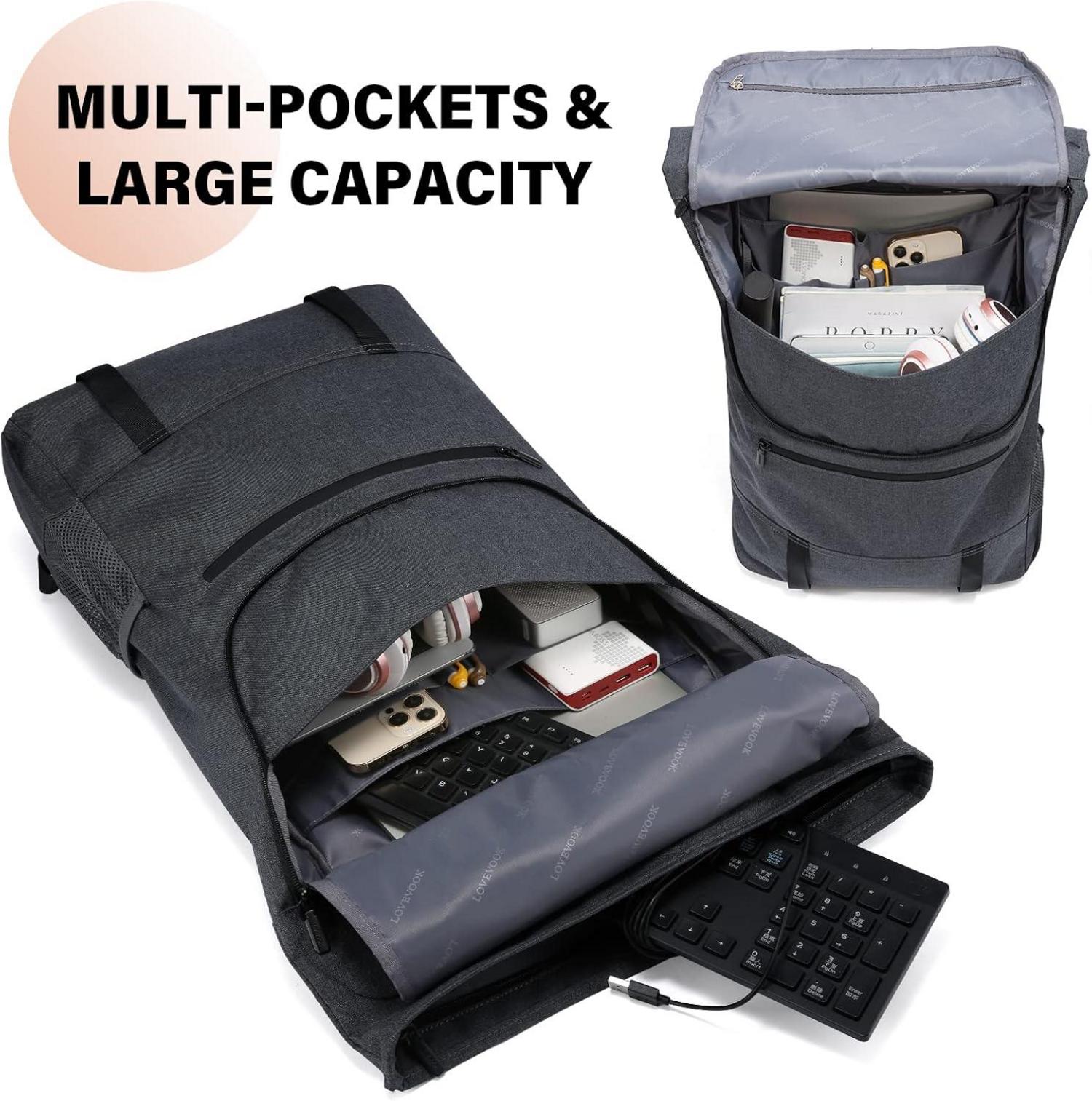 Rucksack für 17 Zoll Laptop, Wasserdichter Roll