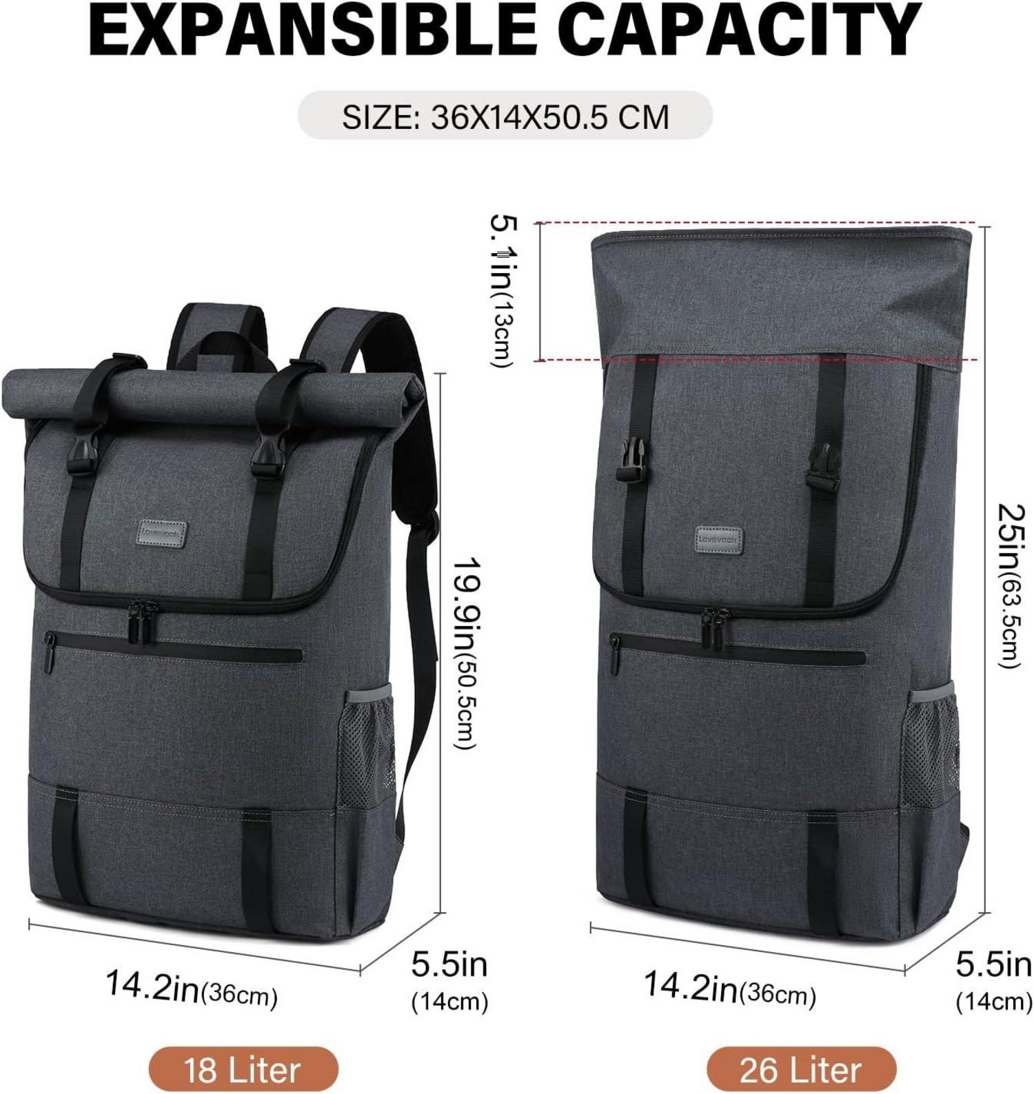 Stylischer 17 Zoll Laptop Rucksack Herren Damen Wasserdicht Groß Reisen Uni