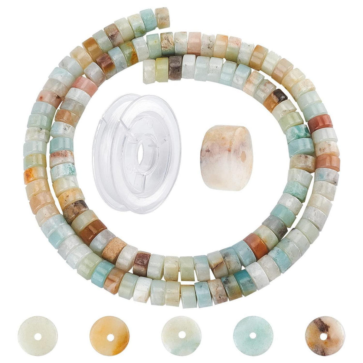 DIY Schmuckset Amazonit Perlen & Elastischer Faden