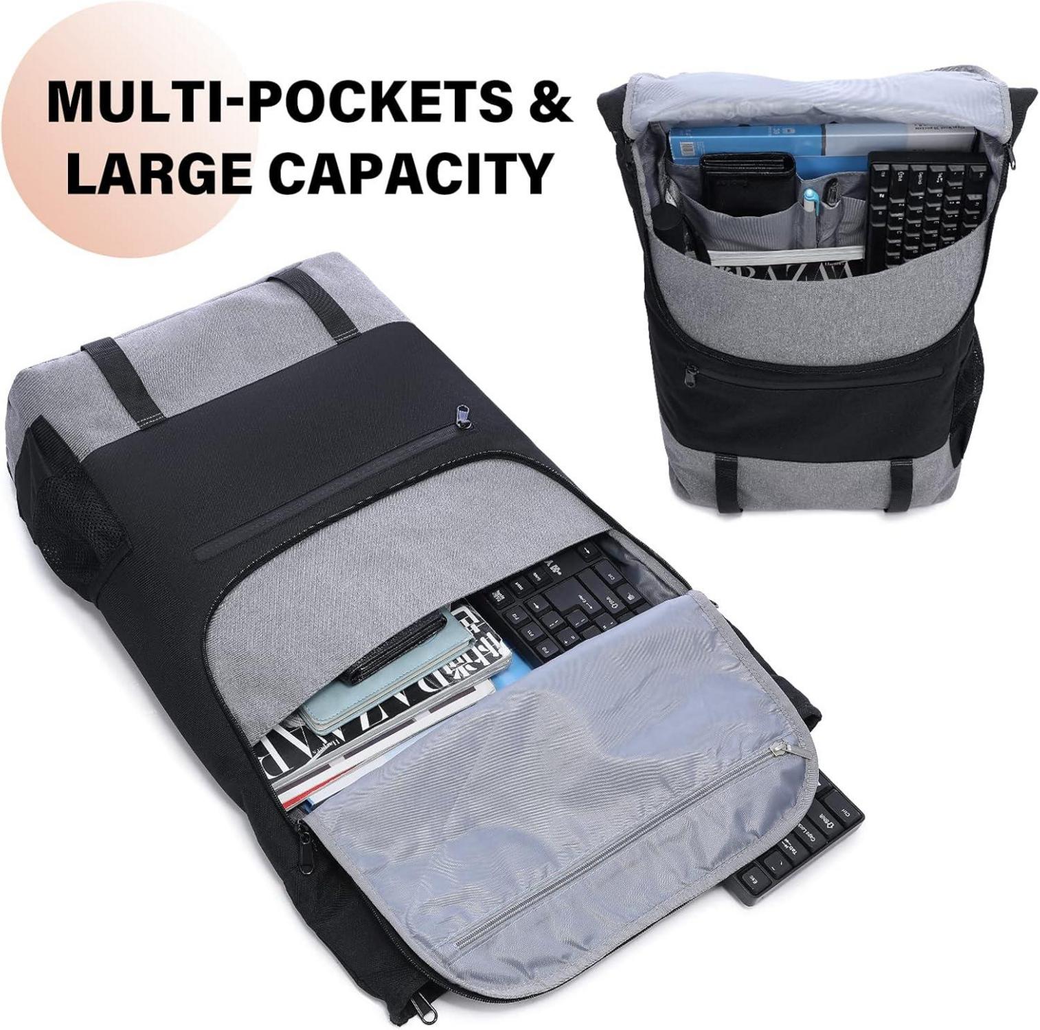 LOVEVOOK Rolltop Laptop Rucksack 17,3 Zoll wasserdicht Uni