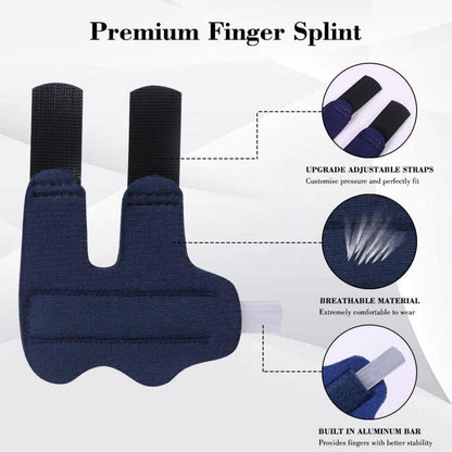 Finger-Fingerschiene 2er Set Stabilisator Verstauchung Arthritis Blau