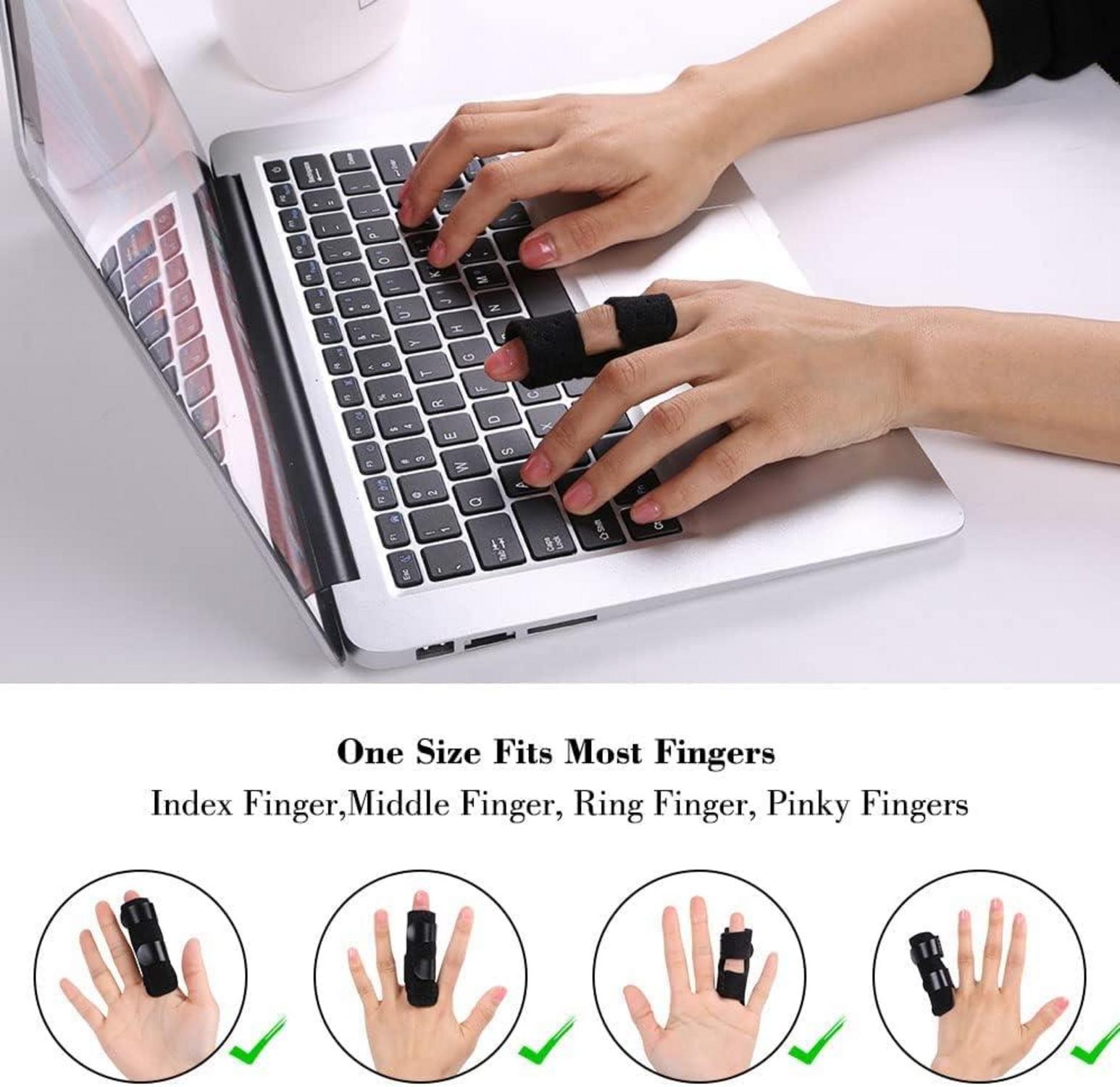 Fingerschiene 2er Pack Schwarz für Fingerstütze bei Arthritis & Verstauchungen