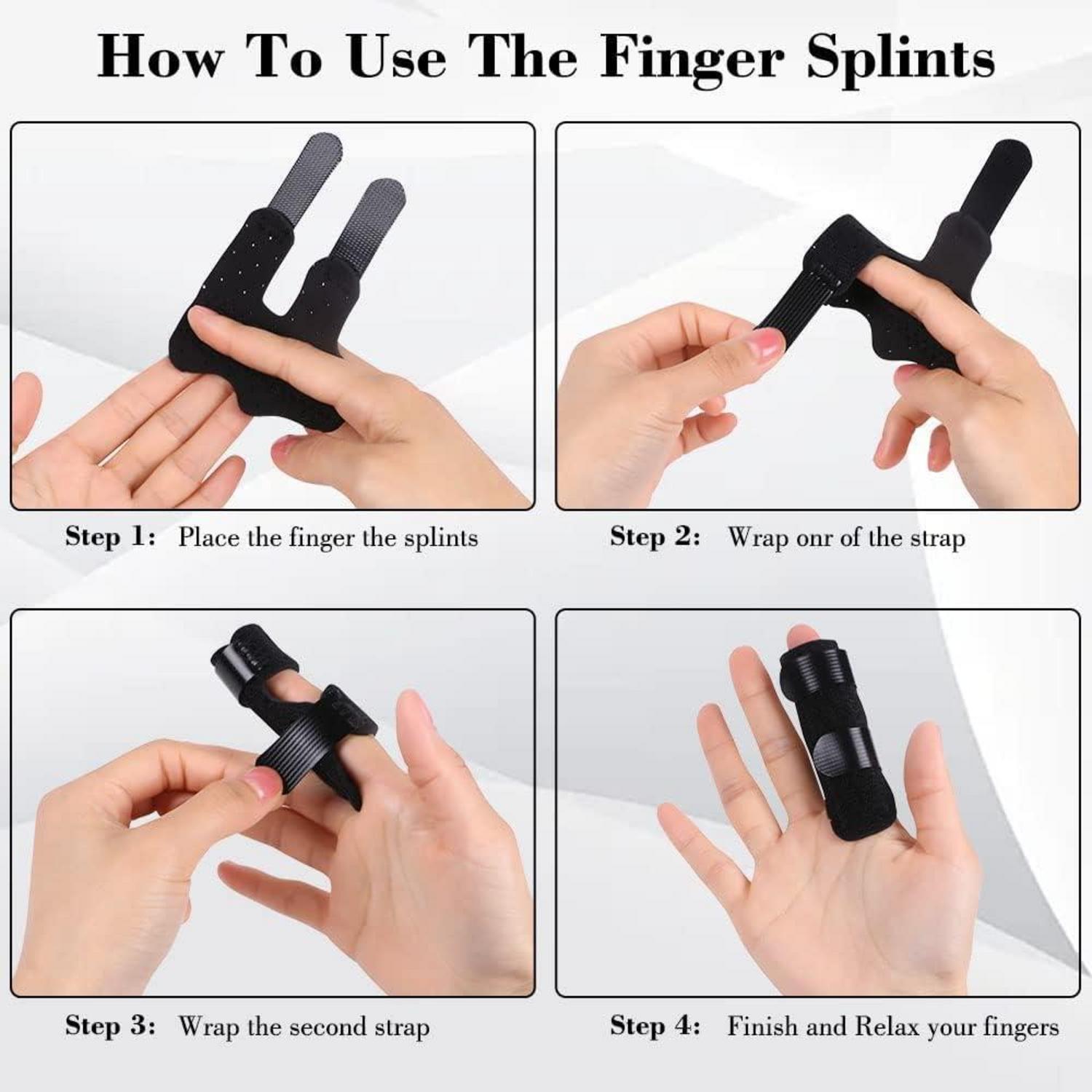 Fingerschiene 2 Stück Finger Stabilisator Schwarz Arthritis Tendinitis