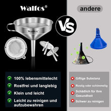 Walfos Trichter edelstahl 13 cm mit Sieben und
