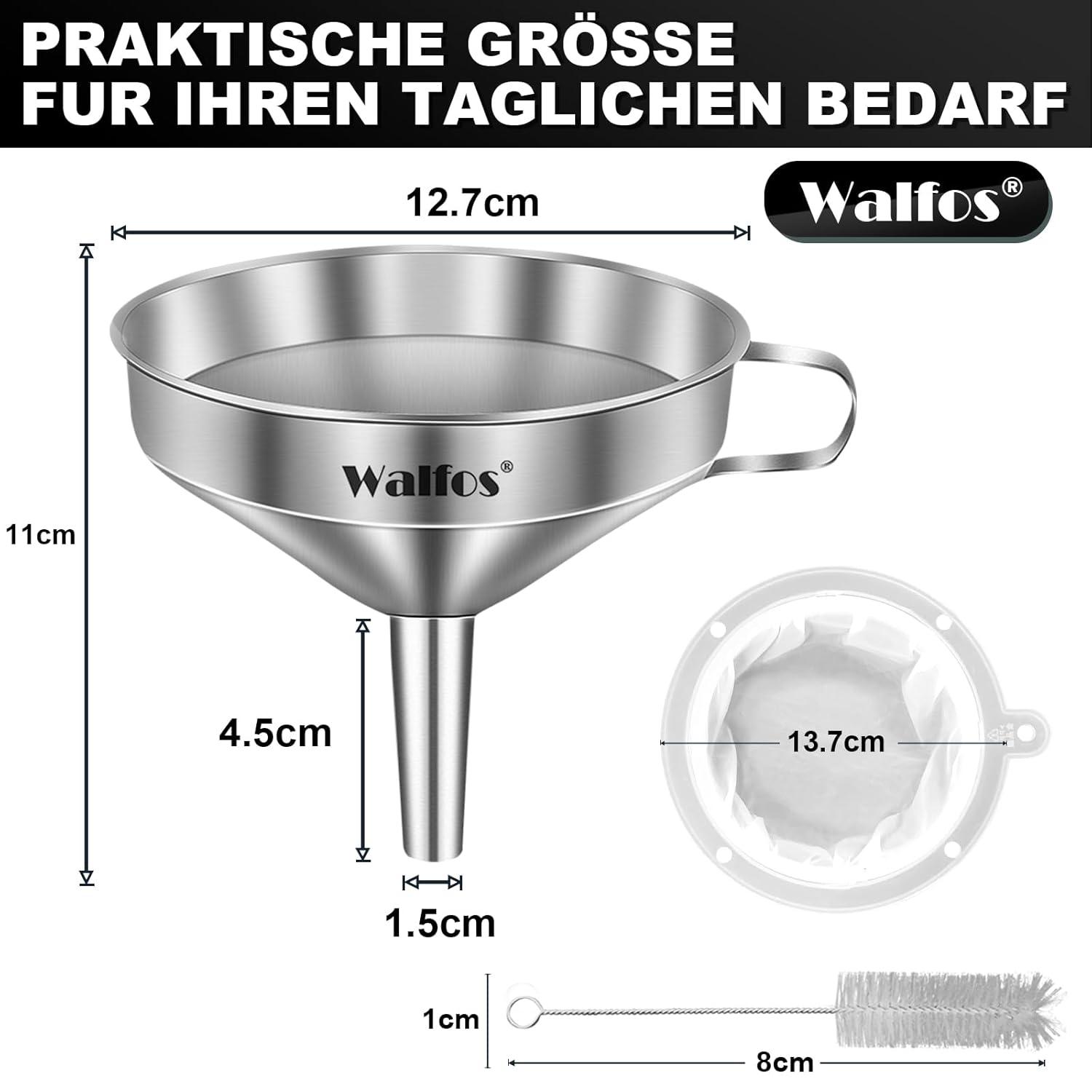 Trichter edelstahl mit abnehmbaren Sieben & Reinigungsbürste, 200 Mesh