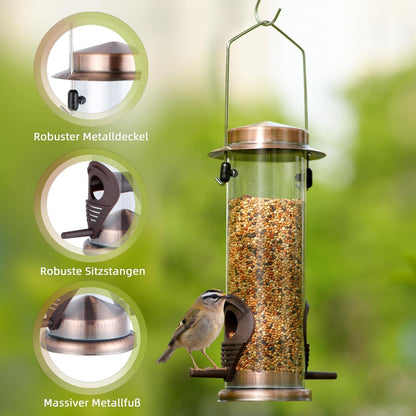 MIXXIDEA Edelstahl Futterspender für Wildvögel 2 Stück