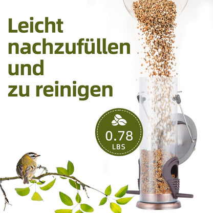 MIXXIDEA Edelstahl Futterspender für Wildvögel 2 Stück