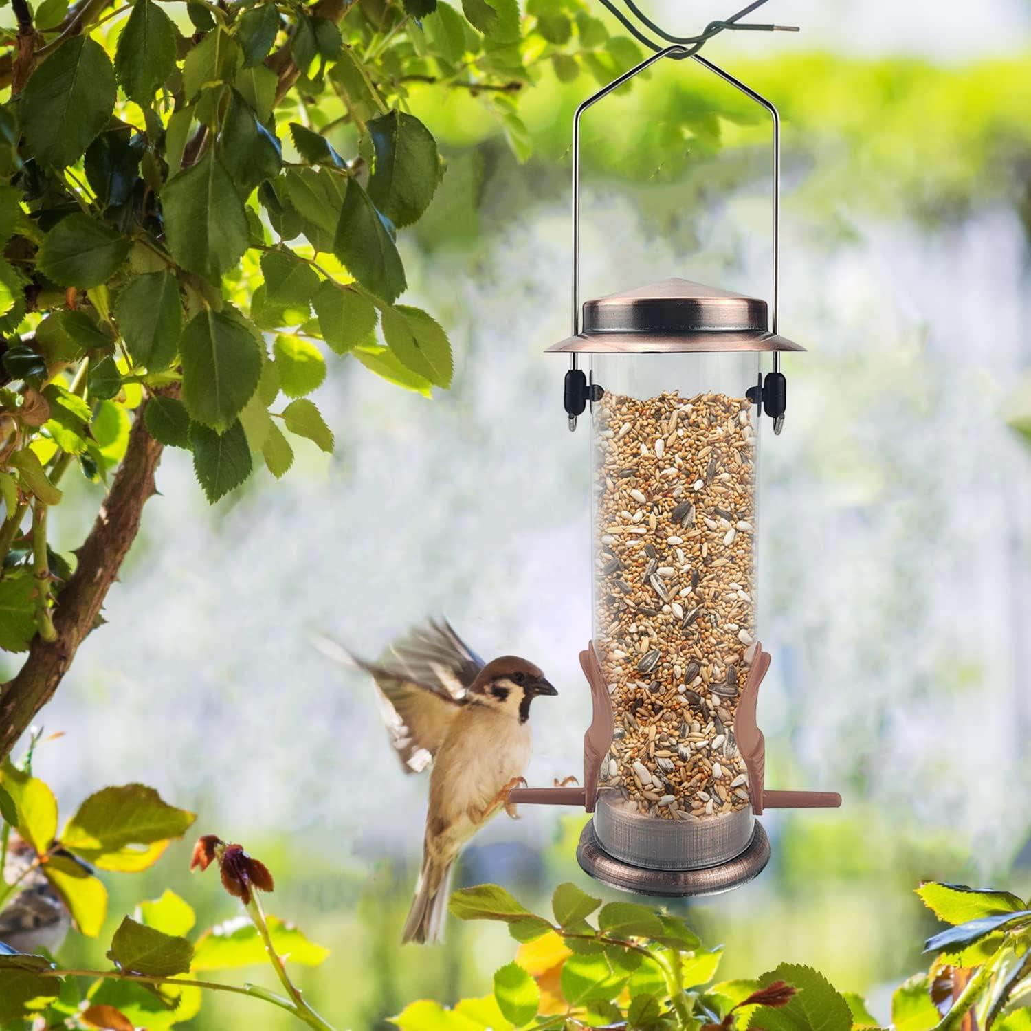 MIXXIDEA Edelstahl Futterspender für Wildvögel 2 Stück