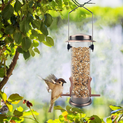 MIXXIDEA Edelstahl Futterspender für Wildvögel 2 Stück