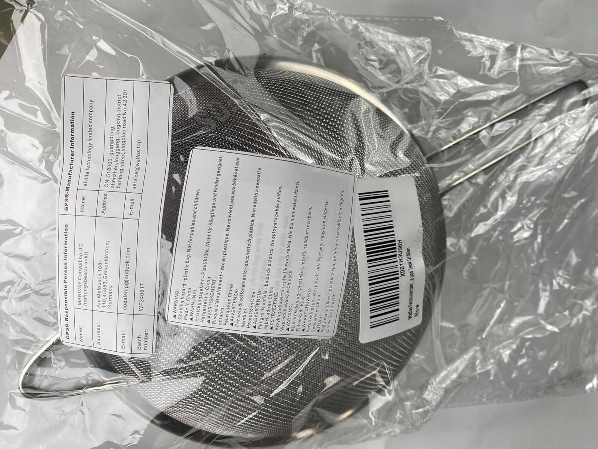 Walfos Feinmaschsieb Edelstahl mit stabilem Griff für Sieben und Abtropfen 20cm